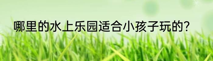 哪里的水上乐园适合小孩子玩的？