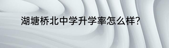 湖塘桥北中学升学率怎么样？