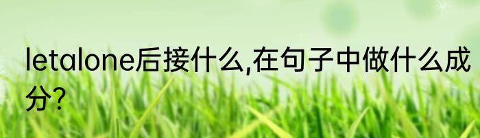 letalone后接什么,在句子中做什么成分？