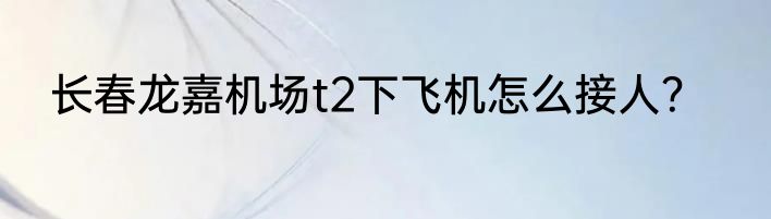 长春龙嘉机场t2下飞机怎么接人？