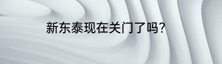 新东泰现在关门了吗？