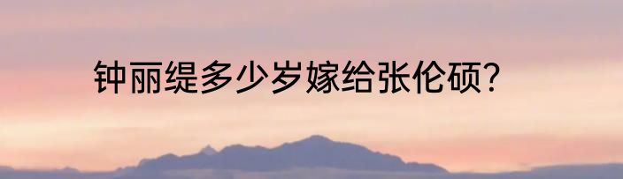 钟丽缇多少岁嫁给张伦硕？