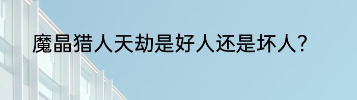 魔晶猎人天劫是好人还是坏人？
