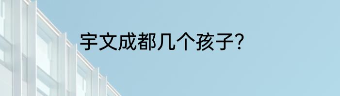 宇文成都几个孩子？