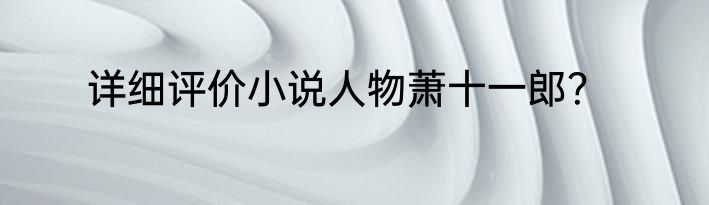 详细评价小说人物萧十一郎？