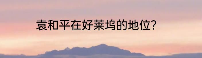 袁和平在好莱坞的地位？
