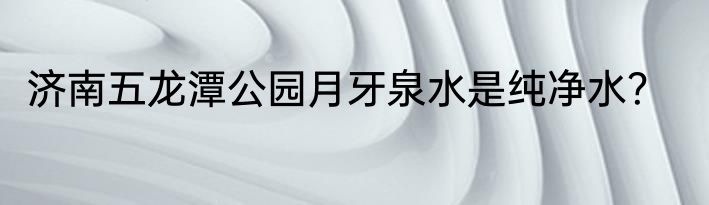 济南五龙潭公园月牙泉水是纯净水？