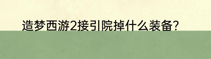 造梦西游2接引院掉什么装备？