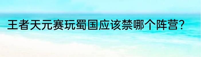 王者天元赛玩蜀国应该禁哪个阵营？