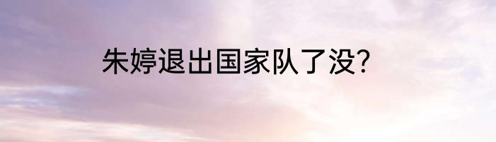 朱婷退出国家队了没？