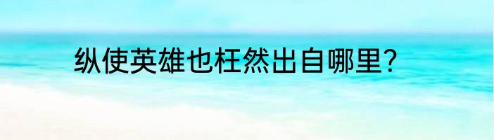 纵使英雄也枉然出自哪里？