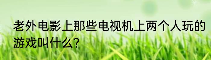 老外电影上那些电视机上两个人玩的游戏叫什么？