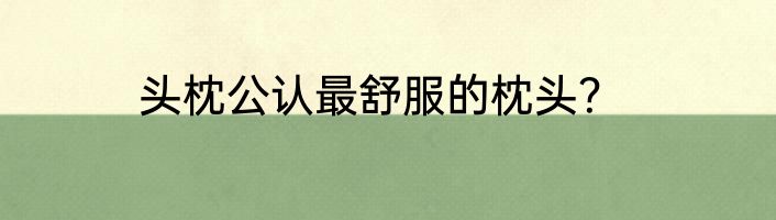 头枕公认最舒服的枕头？
