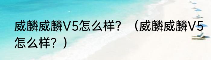 威麟威麟V5怎么样？（威麟威麟V5怎么样？）