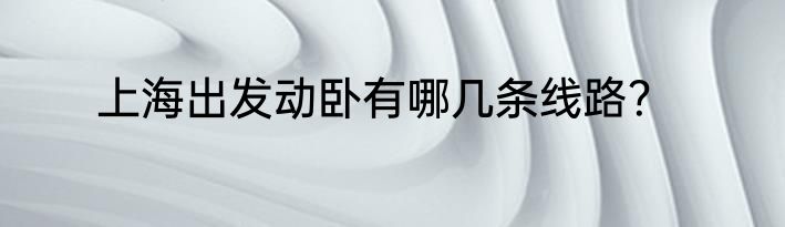 上海出发动卧有哪几条线路？