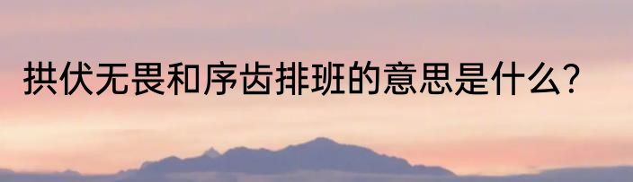 拱伏无畏和序齿排班的意思是什么？