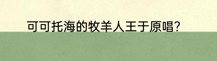 可可托海的牧羊人王于原唱？