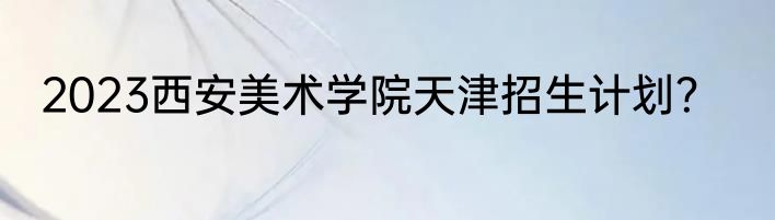2023西安美术学院天津招生计划？