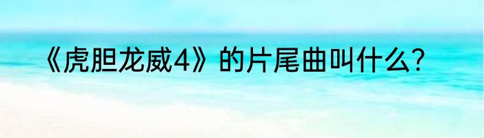 《虎胆龙威4》的片尾曲叫什么？