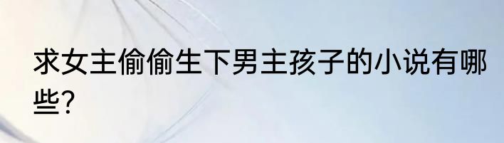 求女主偷偷生下男主孩子的小说有哪些？