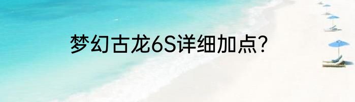 梦幻古龙6S详细加点？