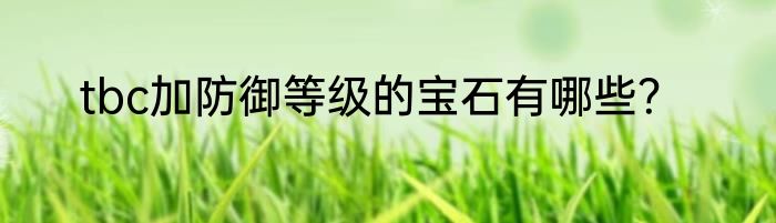 tbc加防御等级的宝石有哪些？