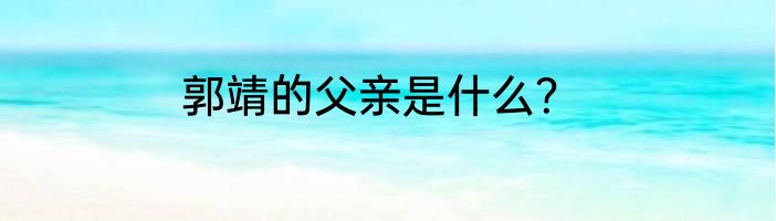 郭靖的父亲是什么？