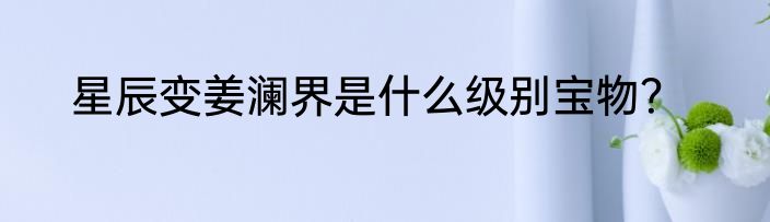 星辰变姜澜界是什么级别宝物？