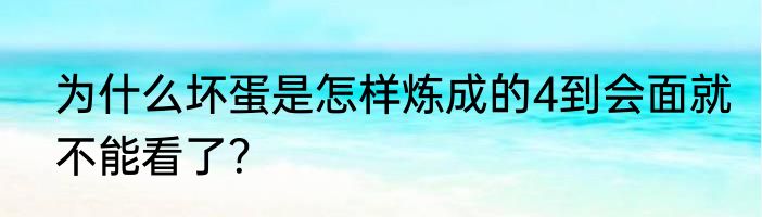 为什么坏蛋是怎样炼成的4到会面就不能看了？