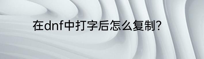 在dnf中打字后怎么复制？