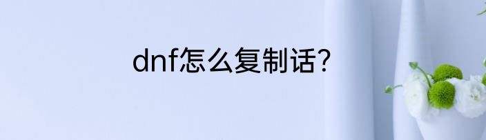 dnf怎么复制话？