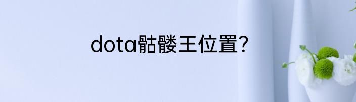 dota骷髅王位置？