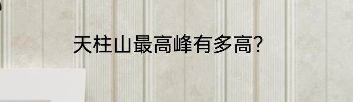 天柱山最高峰有多高？
