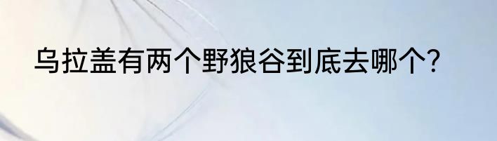 乌拉盖有两个野狼谷到底去哪个？