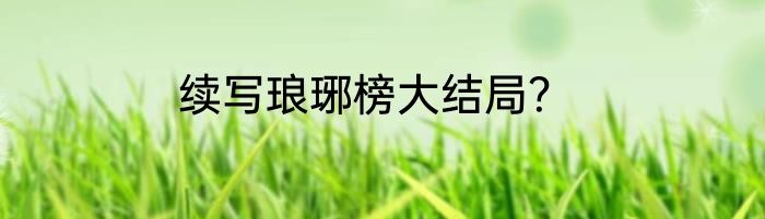 续写琅琊榜大结局？