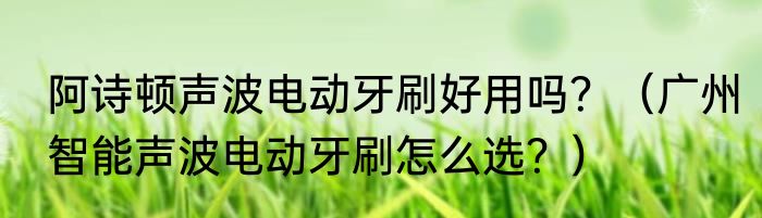 阿诗顿声波电动牙刷好用吗？（广州智能声波电动牙刷怎么选？）