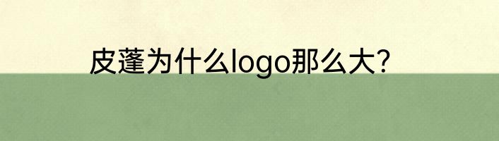 皮蓬为什么logo那么大？