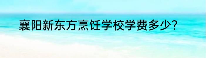 襄阳新东方烹饪学校学费多少？