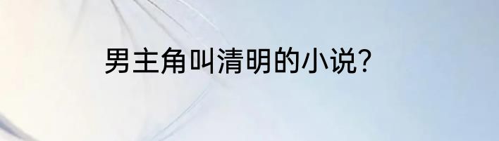 男主角叫清明的小说？