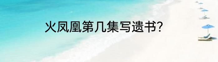 火凤凰第几集写遗书？