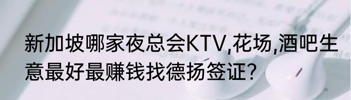 新加坡哪家夜总会KTV,花场,酒吧生意最好最赚钱找德扬签证？