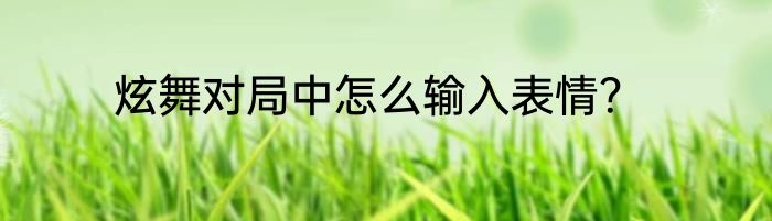 炫舞对局中怎么输入表情？