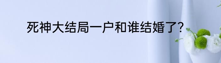 死神大结局一户和谁结婚了？