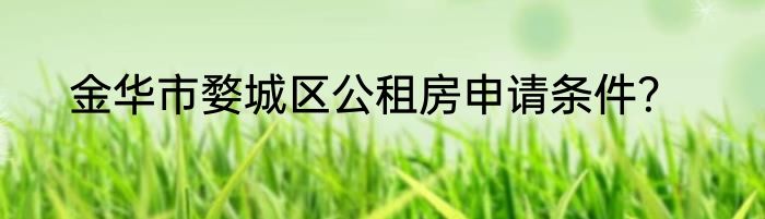 金华市婺城区公租房申请条件？