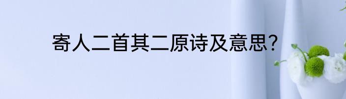 寄人二首其二原诗及意思？