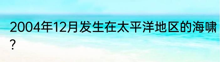 2004年12月发生在太平洋地区的海啸？