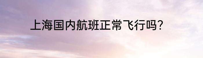 上海国内航班正常飞行吗？
