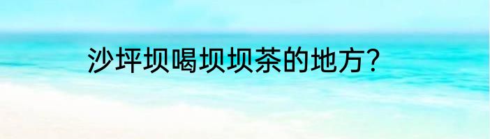 沙坪坝喝坝坝茶的地方？
