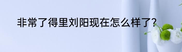 非常了得里刘阳现在怎么样了？