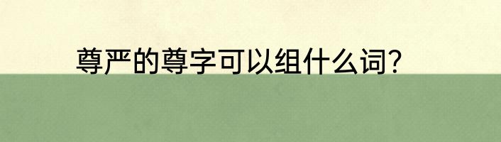 尊严的尊字可以组什么词？